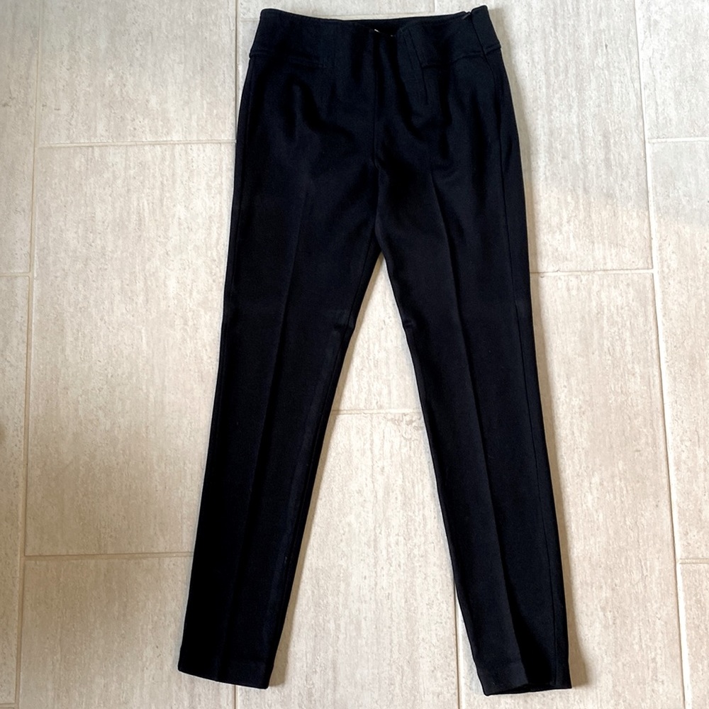 CAbi stretch skinny black dress pants with side zipper